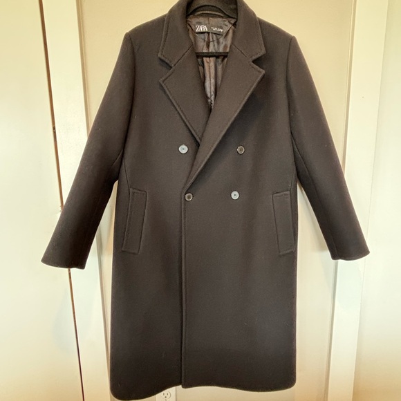 Zara Jackets & Blazers - Zara Women's Black Wool Coat Like New Large